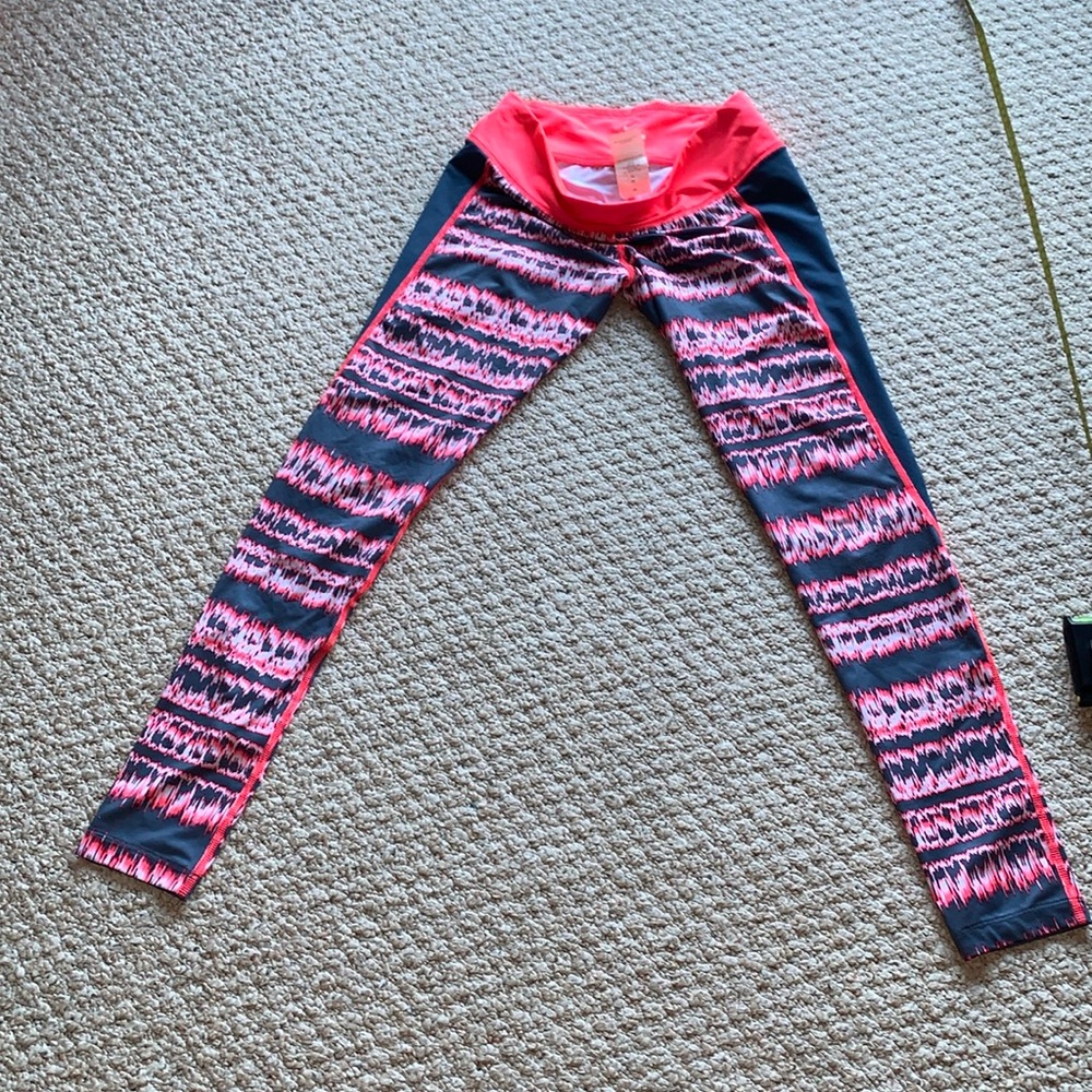 Nike swim surf leggings pants orange navy striped cover up spf tights